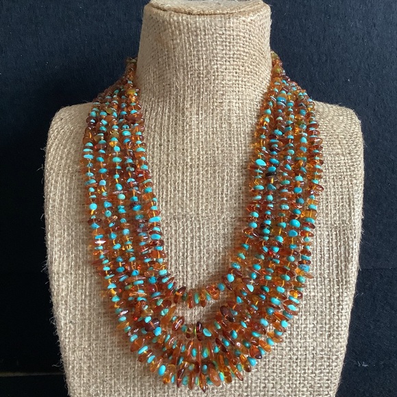 Jay King | Jewelry | Jay King 925 S Silver 5 Strand Genuine Amber